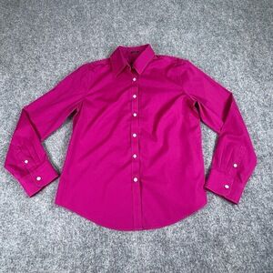 Talbots Shirt Women’s 6P‎ Fuchsia Button Wrinkle Resistant Career Blouse Preppy